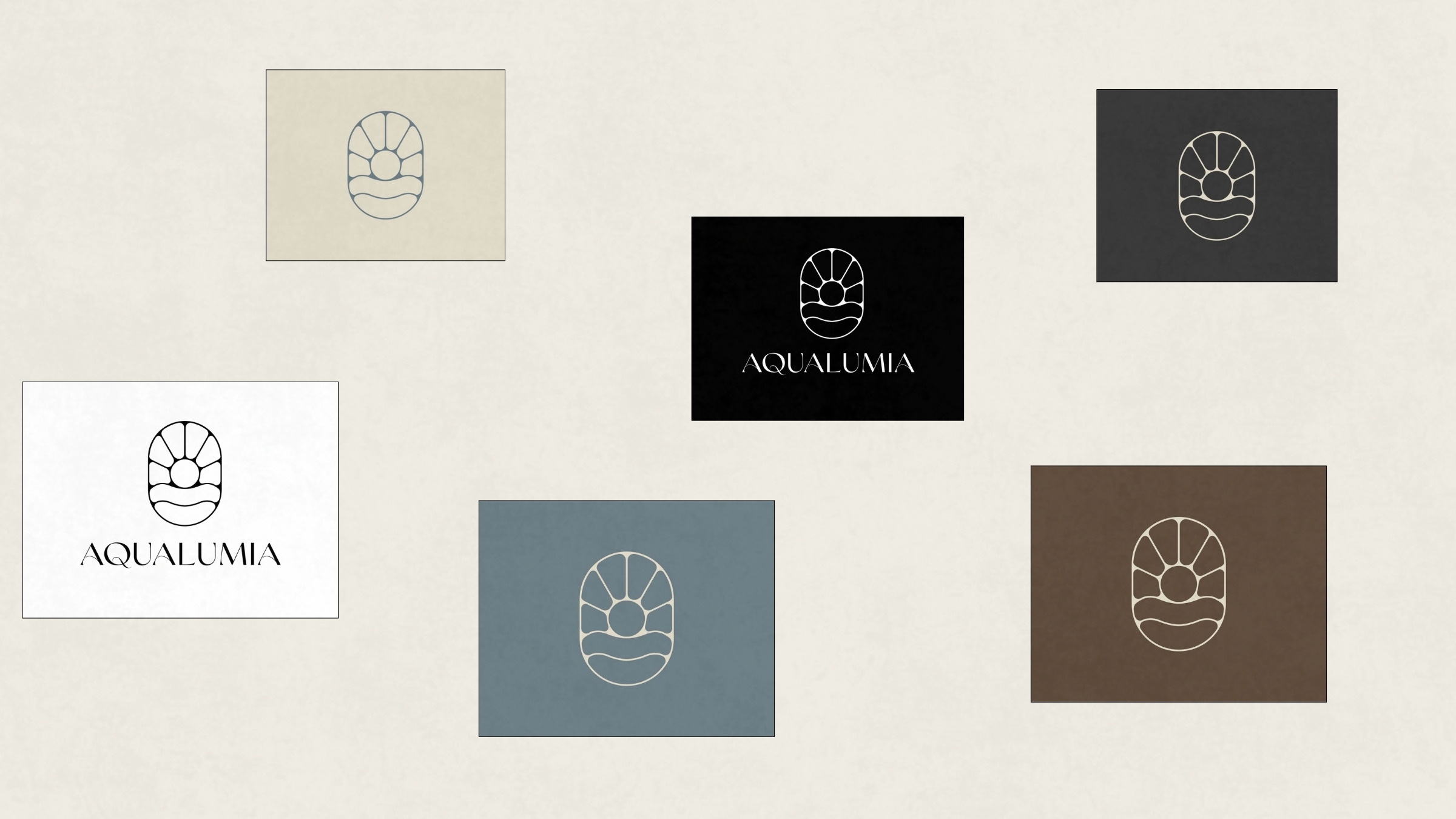 Déclinaisons de couleurs du logo Aqualumia
