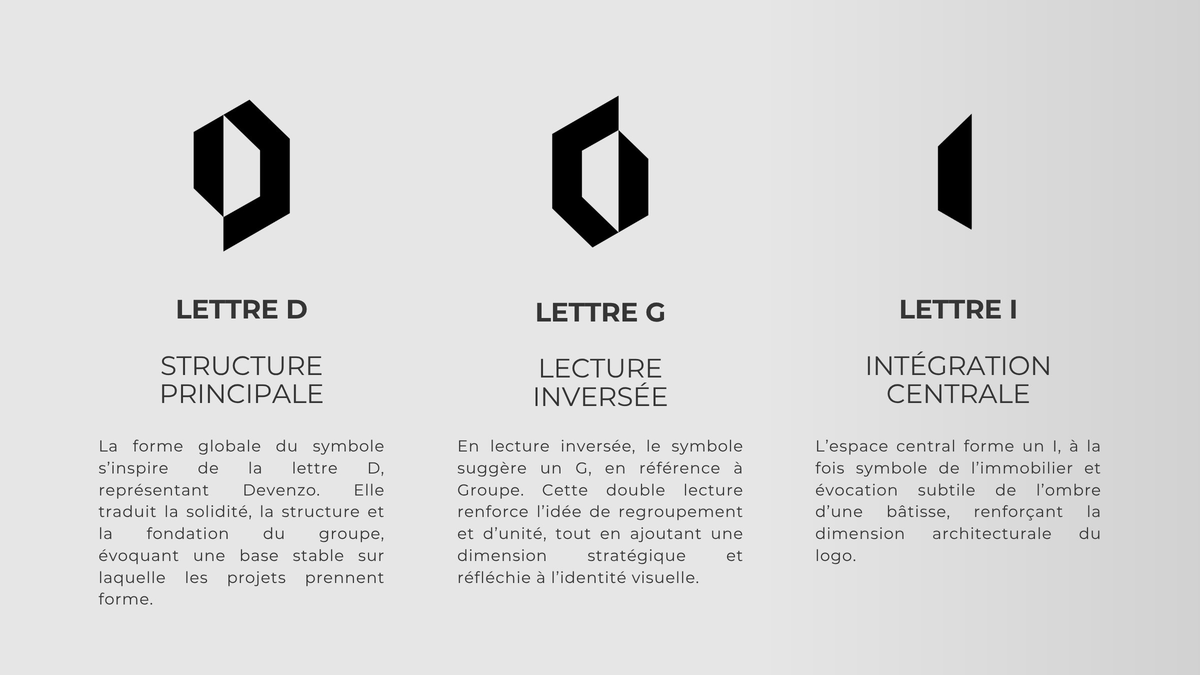 Symbole Devenzo : lettres D, G et I